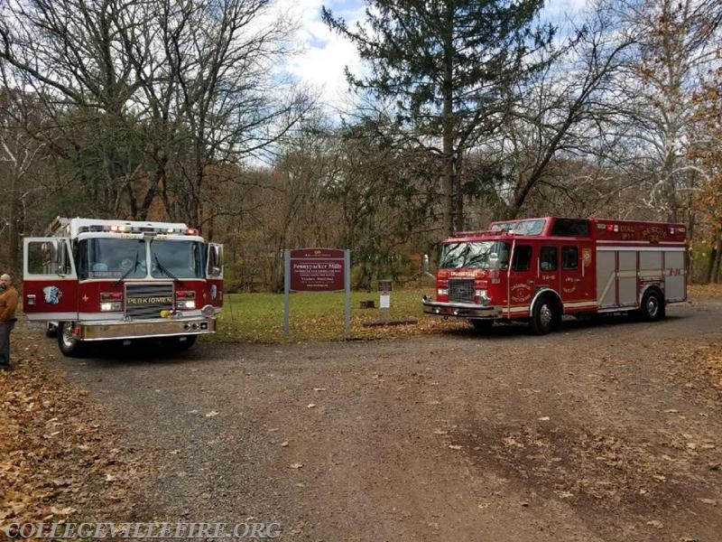 Perkiomen Twp., tech rescue staging area.